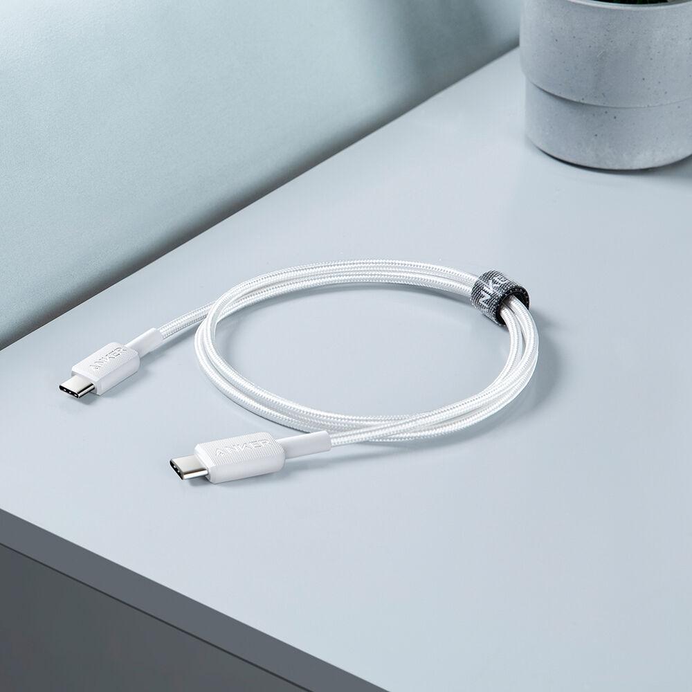 Anker 322 USB-C to USB-C Cable 6FT Braided — White