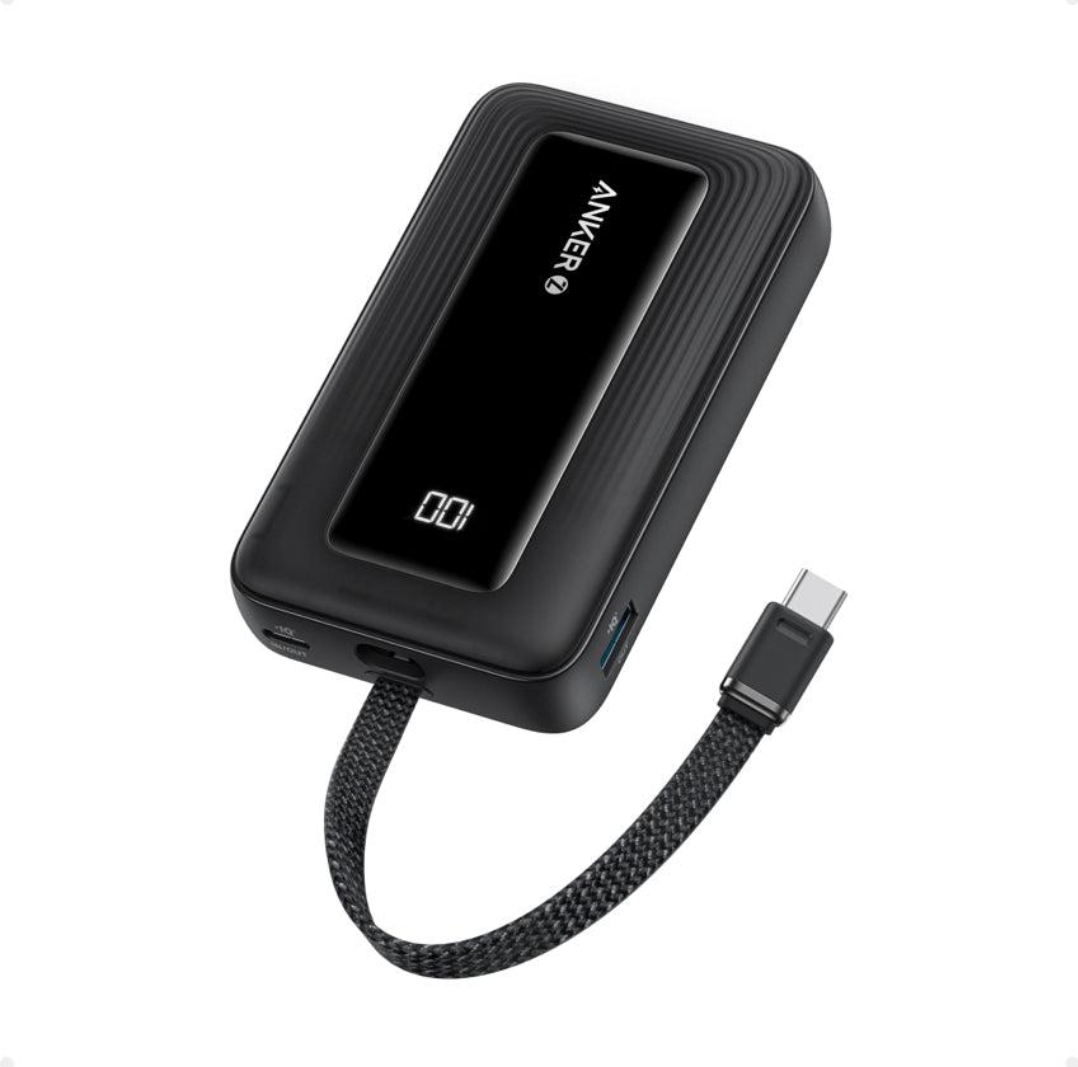 ANKER POWER BANK (10K, 30W, BUILT-IN USB-C CABLE) BLACK