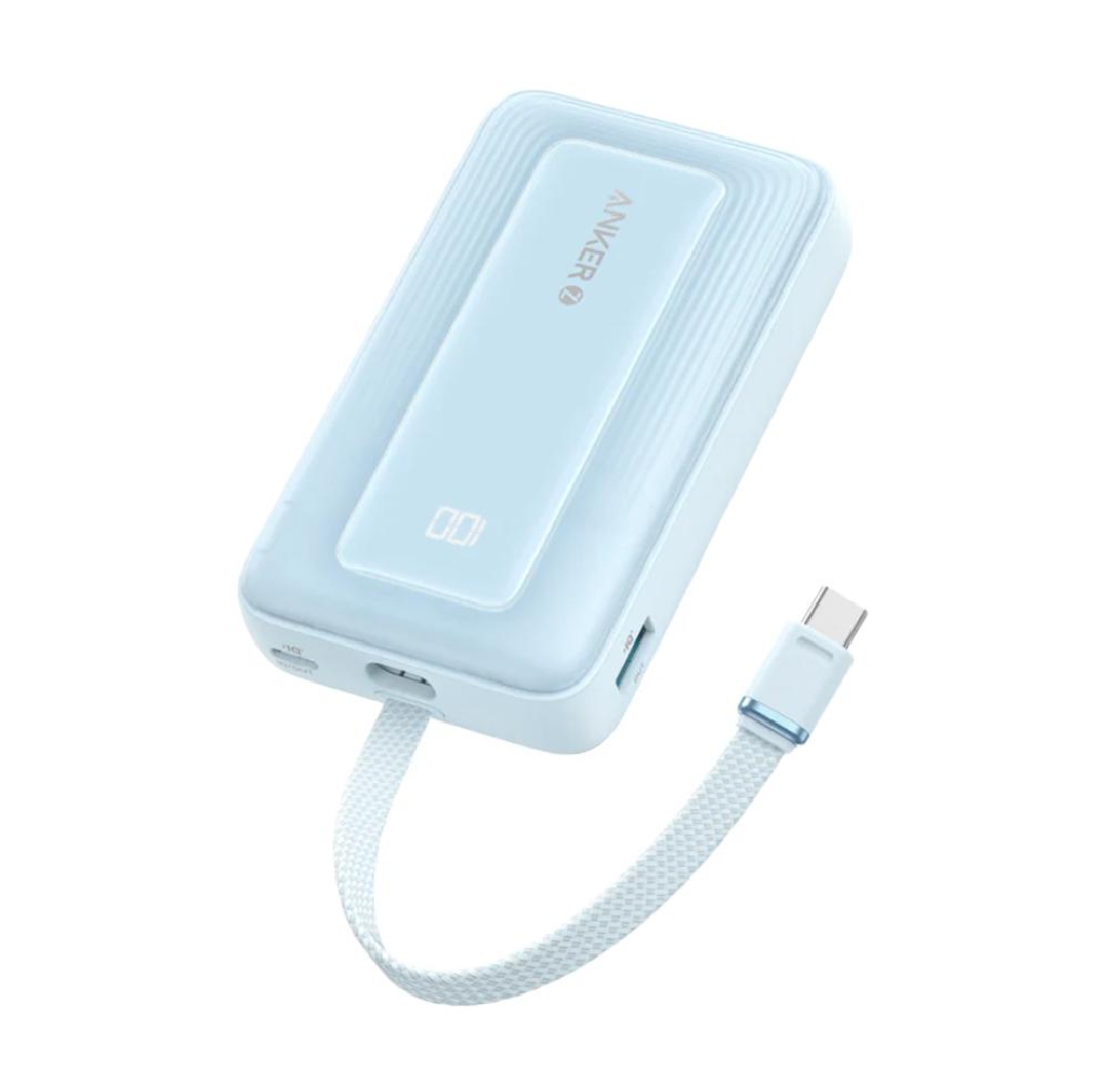 ANKER POWER BANK (10K, 30W, BUILT-IN USB-C CABLE) BLUE