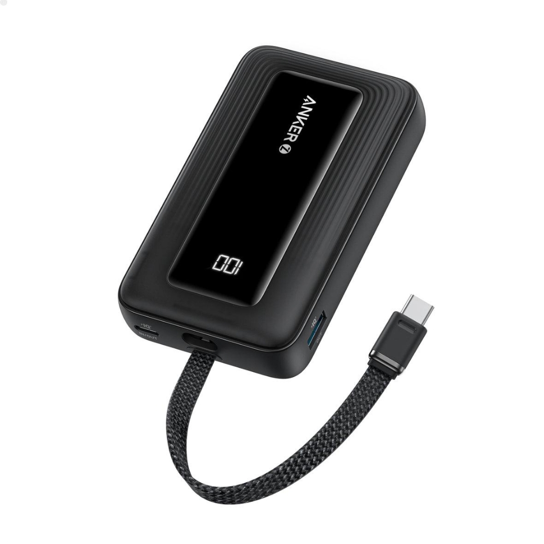 ANKER ZOLO WIRELESS POWER BANK (10K, 30W, BUILT-IN USB-C CABLE) BLACK