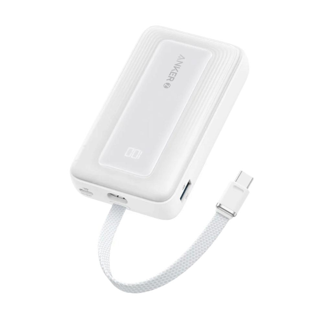 ANKER ZOLO WIRELESS POWER BANK (10K, 30W, BUILT-IN USB-C CABLE) WHITE