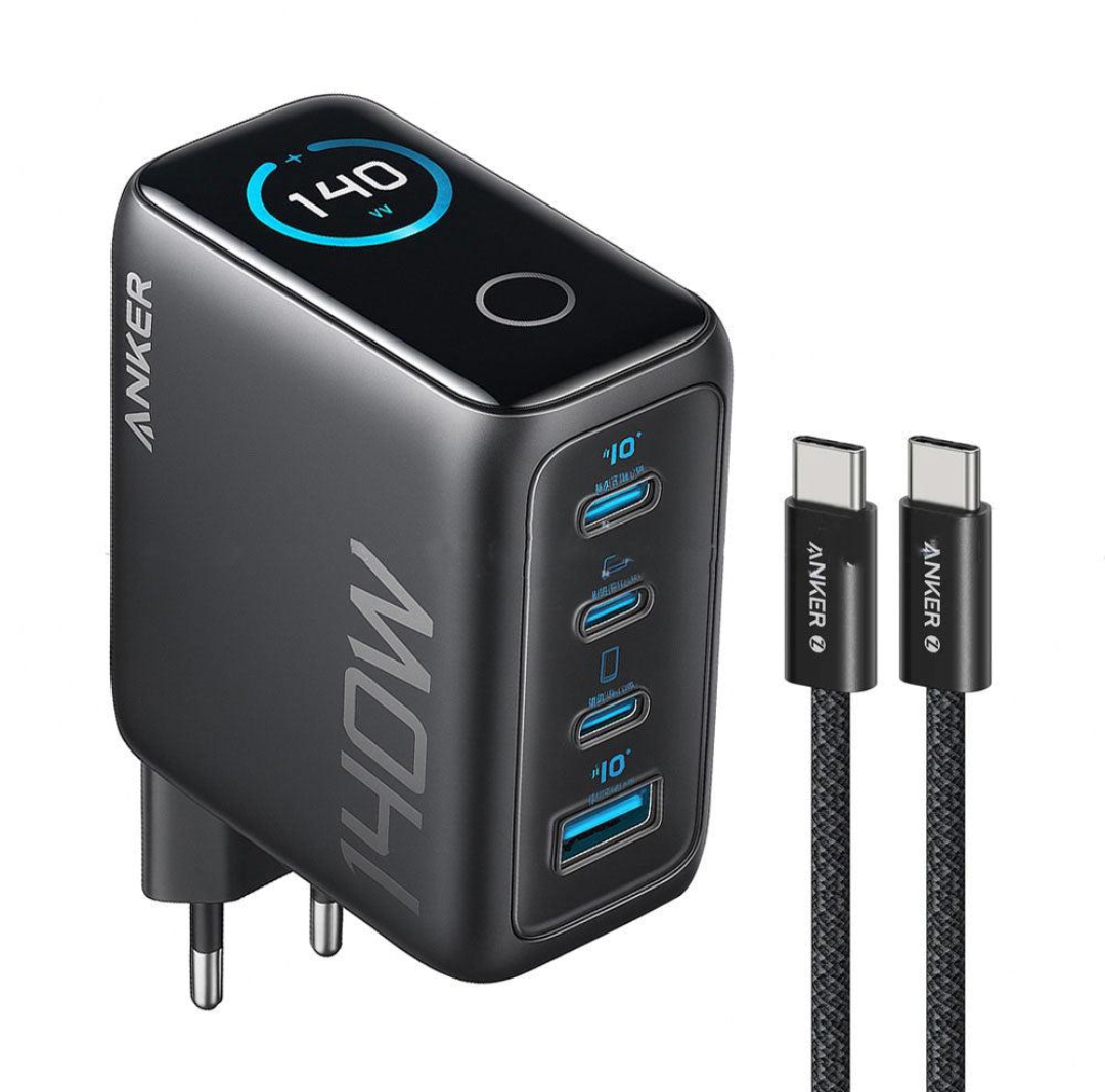 ANKER CHARGER (140W, 4PORTS, GANPRIME) DARK GRAY